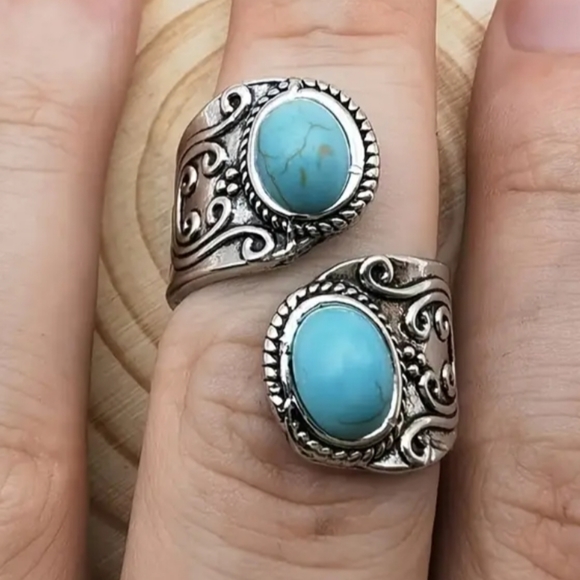 Vintage Bohemian Open Adjustable Ring Inlaid Gemstone For Women Fine Jewelry - Picture 4 of 16